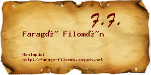 Faragó Filomén névjegykártya